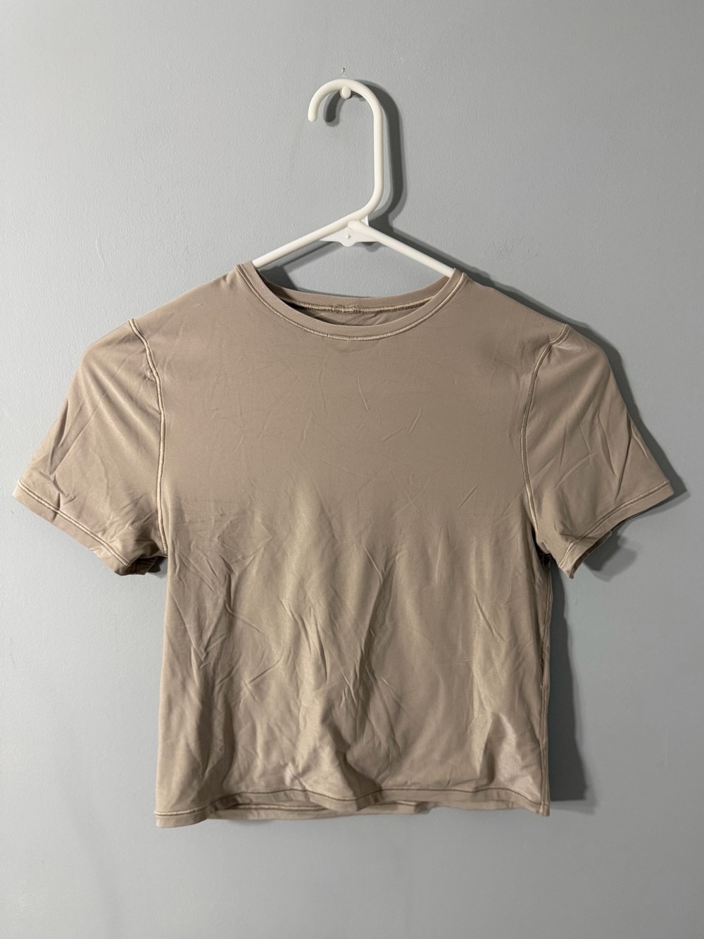 Smoothez Basic Short Sleeve Tee in Beige